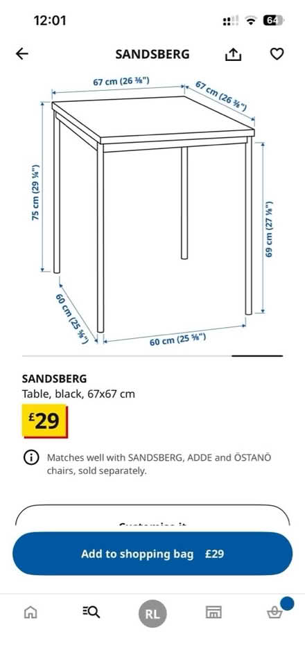 Photo of free Ikea square table (Gateford S81) #4