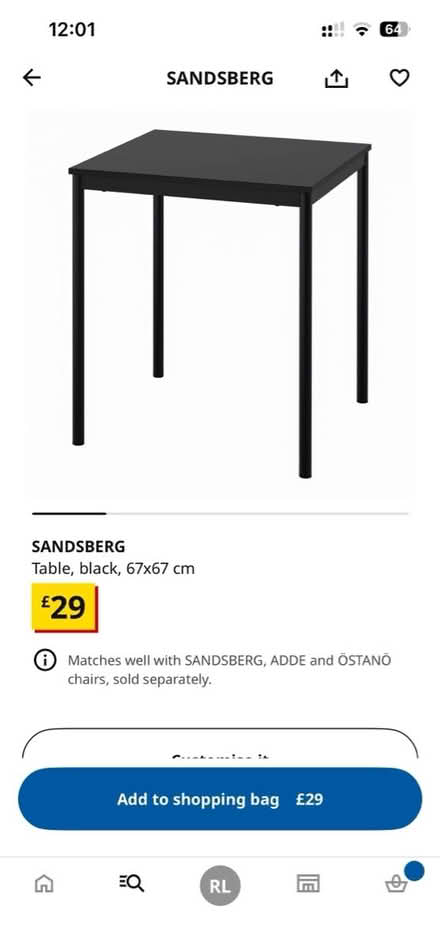 Photo of free Ikea square table (Gateford S81) #2