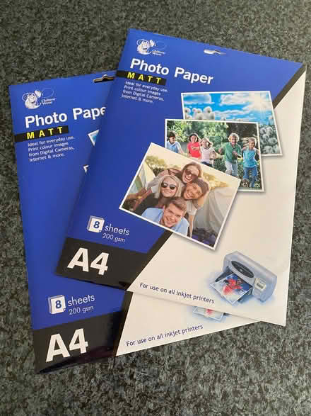 Photo of free Photo paper, A4, for inkjet printers. 2 packs of 8 sheets. (Sprey Point TQ14) #1