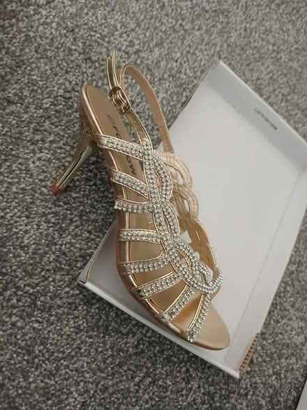 Photo of free Gold sandals size 7 (Bentley WS2) #2