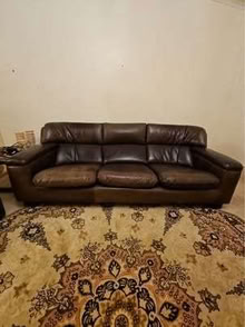 Photo of free Large Leather rawhide settee (Manor Park KT19) #2