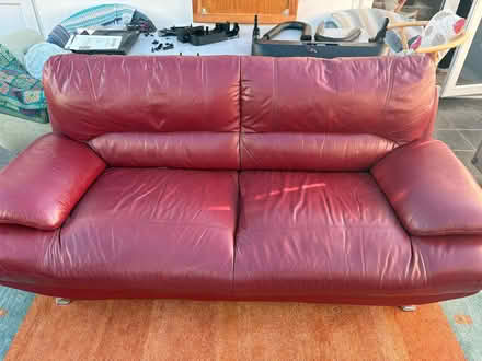 Photo of free Leather sofa red (Birchwood LN6) #2