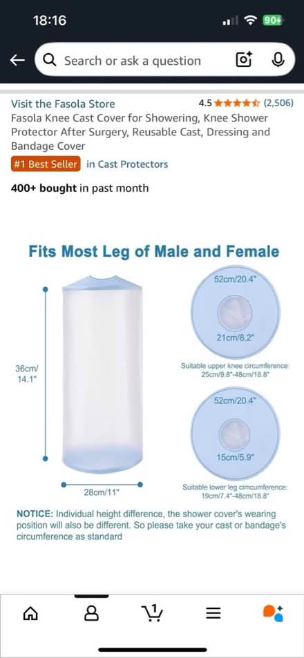 Photo of free Knee/leg cover for shower (SW4) #3