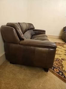 Photo of free Large Leather rawhide settee (Manor Park KT19) #1
