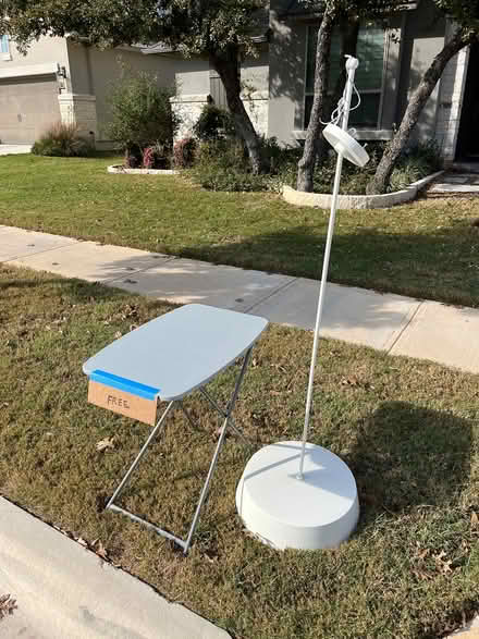 Photo of free Folding side table, ceiling lamp (Bryson, Leander) #1