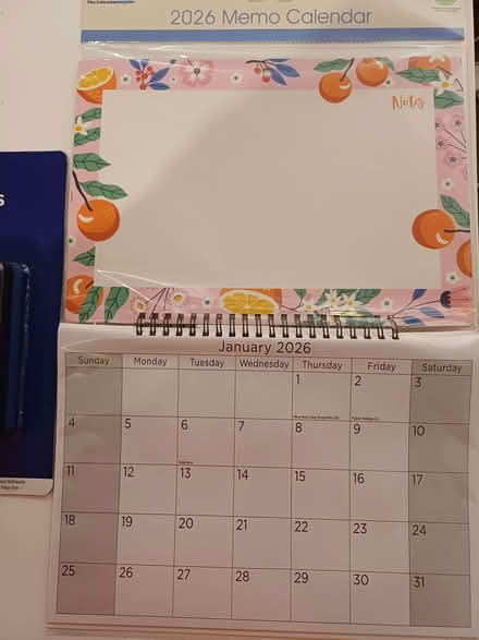 Photo of free 2026 Calendar With 2 Marker Pens & Erasers (Orgreave S13) #2