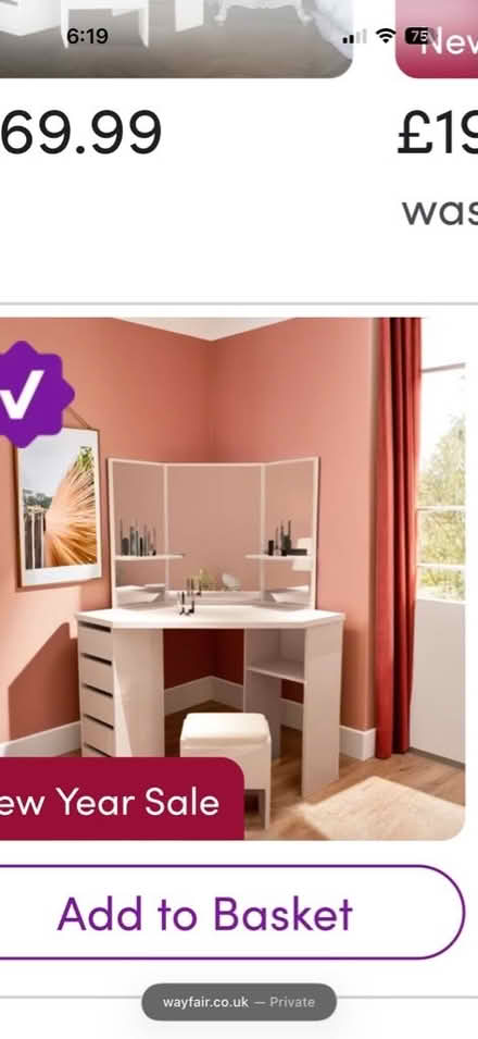 Photo of Corner dressing table (The Maltings B18) #1