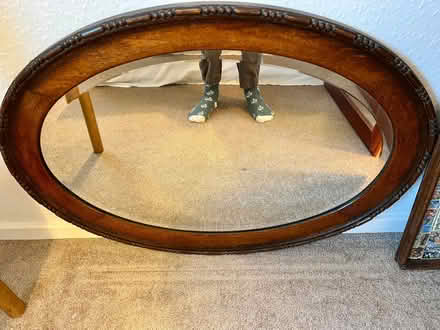 Photo of free Antique oval wooden mirror (Penrith CA11) #1