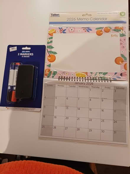 Photo of free 2026 Calendar With 2 Marker Pens & Erasers (Orgreave S13) #1