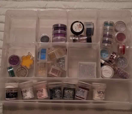 Photo of free Embossing Powders and Glitter In A4 Storage Box. (TN23) #1
