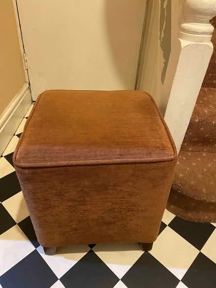 Photo of free Brown/orangey solid pouffe (Highbury Vale NG6) #1