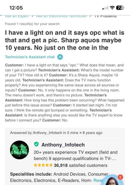 Photo of free 48" Sharp Tv (need repair) (1 mile from mall) #3