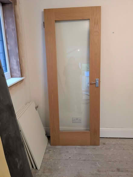 Photo of free Internal wooden door with glass panel (Bare LA4) #1