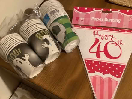 Photo of free Disposable Party Cups Football and Halloween and 40th Banner (The Plantation GL5) #1