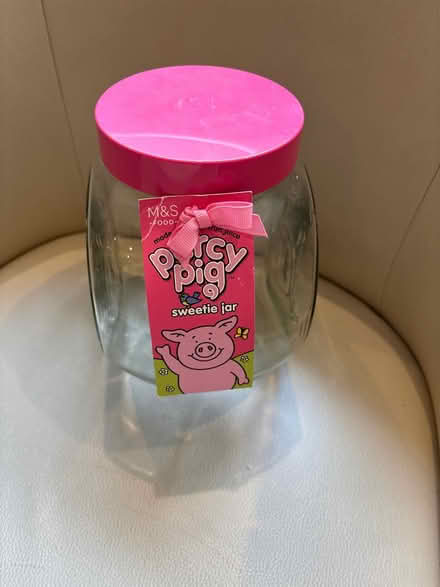 Photo of free Percy Pig sweetie jar (glass) (Southfields SW19) #2
