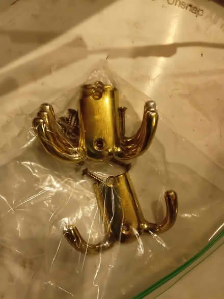 Photo of free Four brass-tone wall hooks (Dalston E8) #1