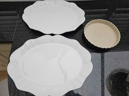 Photo of free Large white platters and Pie dish (Slyne-with-Hest LA2) #1