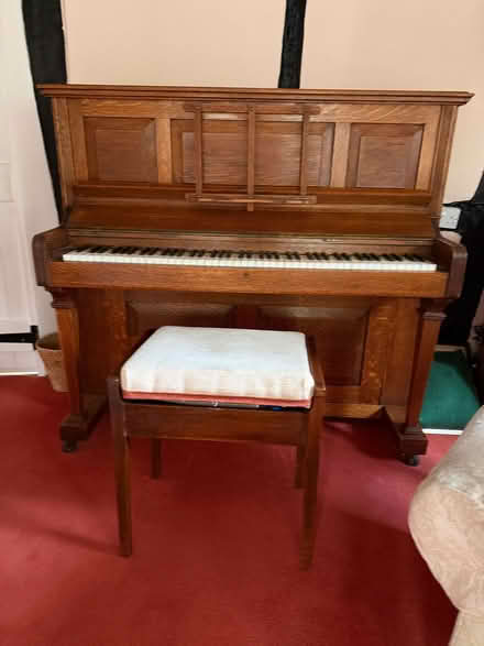 Photo of free Upright piano and stool (Broad Marston CV37) #3