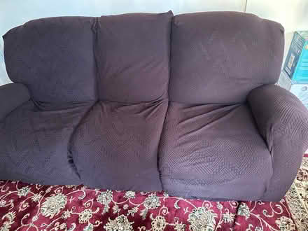 Photo of free Brown reclining sofa (Hampton Vale) #2