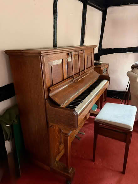 Photo of free Upright piano and stool (Broad Marston CV37) #1