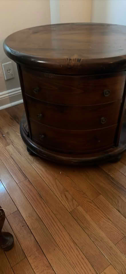 Photo of free Solid pine round wooden table (Hartsdale) #1