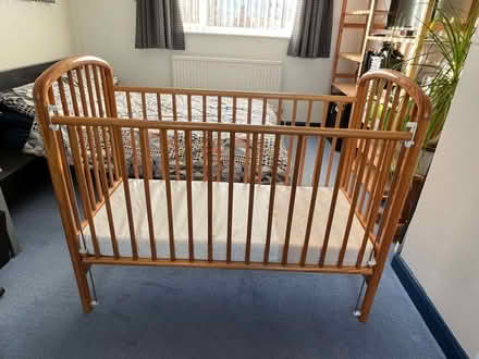 Photo of free Drop side cot and mattress (Barnard's Green WR14) #4