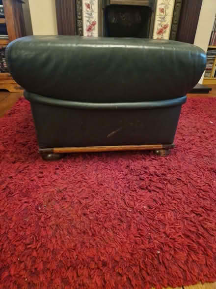Photo of free Green leather foot stool (South Woodford E18) #2