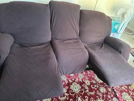 Photo of free Brown reclining sofa (Hampton Vale) #1
