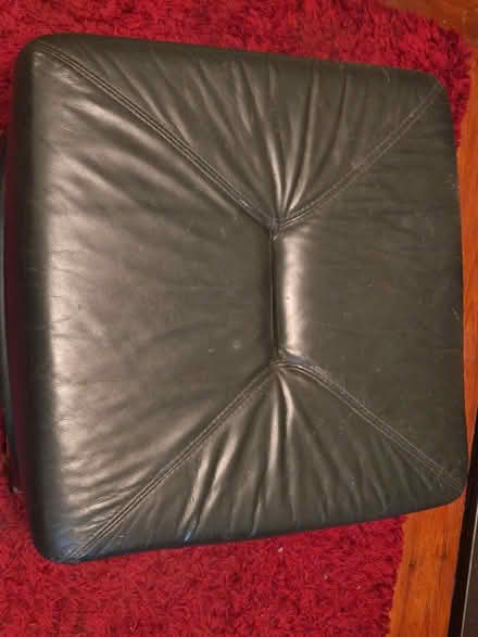 Photo of free Green leather foot stool (South Woodford E18) #1