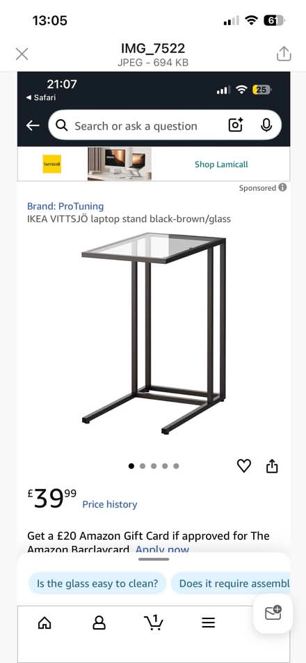 Photo of free IKEA side table (Canning Town E16) #1