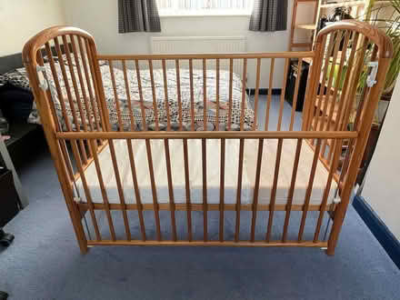 Photo of free Drop side cot and mattress (Barnard's Green WR14) #3
