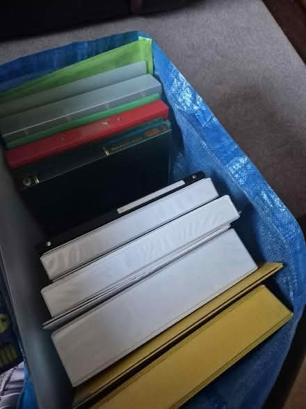 Photo of free Bag full of various lever arch and ring binder files (Denby Dale HD8) #1