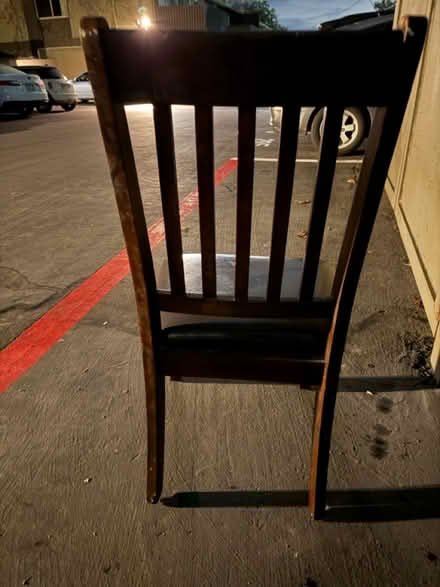 Photo of free Wood chair-vinyl upholstered seat (Valencia Avenue, Sunnyvale) #2