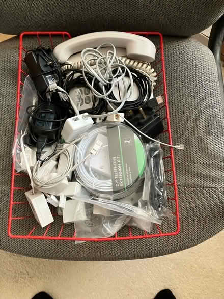 Photo of free Tray of telephone, connectors and wires (Wivenhoe CO7) #1
