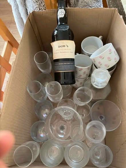 Photo of free Glasses and a bottle of port (Morden SM4 6NG) #1