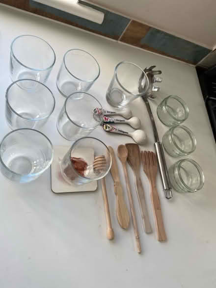 Photo of free Kitchen stuff inc 6 matching glasses (Amersham Common HP7) #1