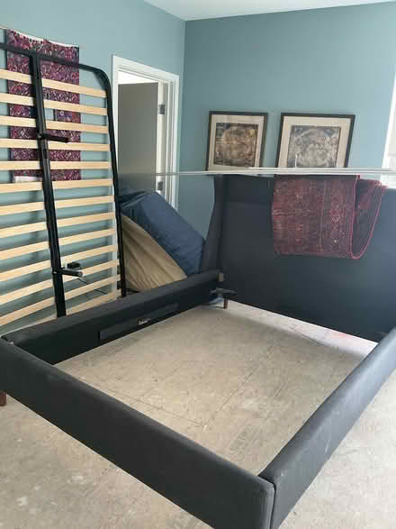 Photo of free Queen size Crate and Barrel Bed (Munjoy Hill area Portland.) #1