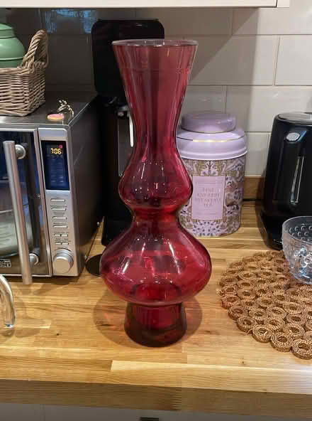 Photo of free Candleholder and tall red vase (Steeple Aston OX25) #2