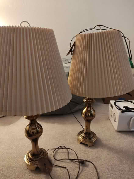 Photo of free Two brass lamps (Cupertino City Hall) #1