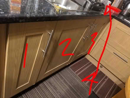 Photo of free 4 kitchen units inc worktop (Tingley, Leeds/wakey WF3) #1