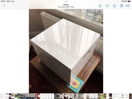 Photo of free Glossy White storage box. (Littleover DE23) #1