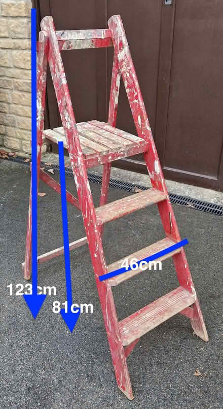 Photo of free Old Wooden Step Ladders (Chilcompton) #1