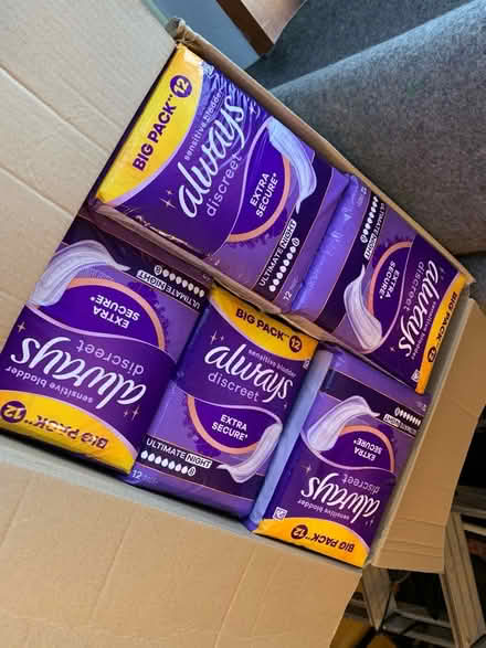 Photo of free Box of ladies bladder leak pads (TW12 (Hampton)) #1