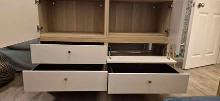 Photo of free Light oak Ikea Besta Units with white doors and drawer fronts (St Helier SM4) #3