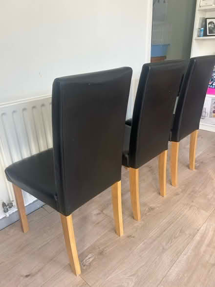 Photo of free 3x Black Leather Chairs (CT2 8LL) #3