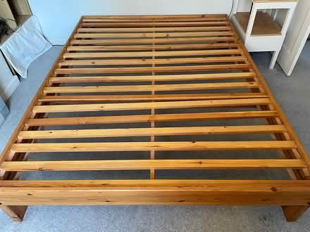Photo of free Solid wooden King size bed frame (CO7 Wivenhoe) #1