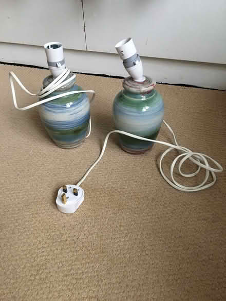 Photo of free Two ceramic table lamps (no shades) (Bounds Green N11) #1