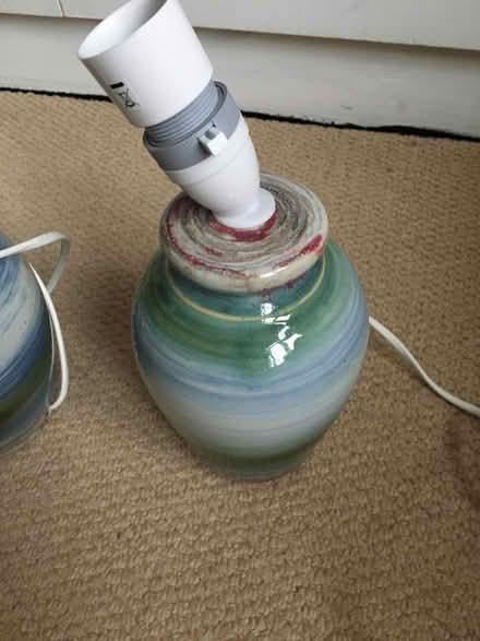 Photo of free Two ceramic table lamps (no shades) (Bounds Green N11) #3