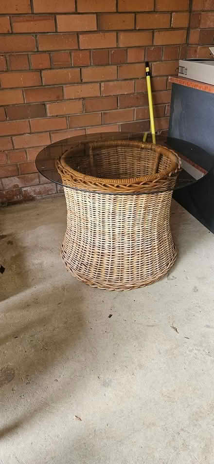 Photo of free Rattan & Glass coffee table (Ringwood VIC) #1
