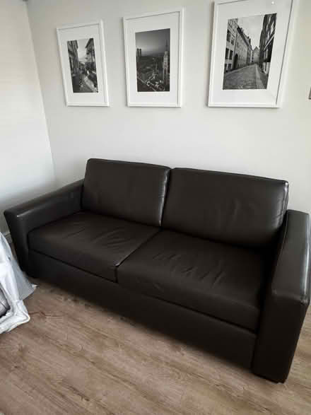 Photo of free Next Brown Leather Sofa (Dales Brow M27) #1